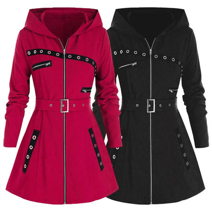 Women's long hooded hoodies