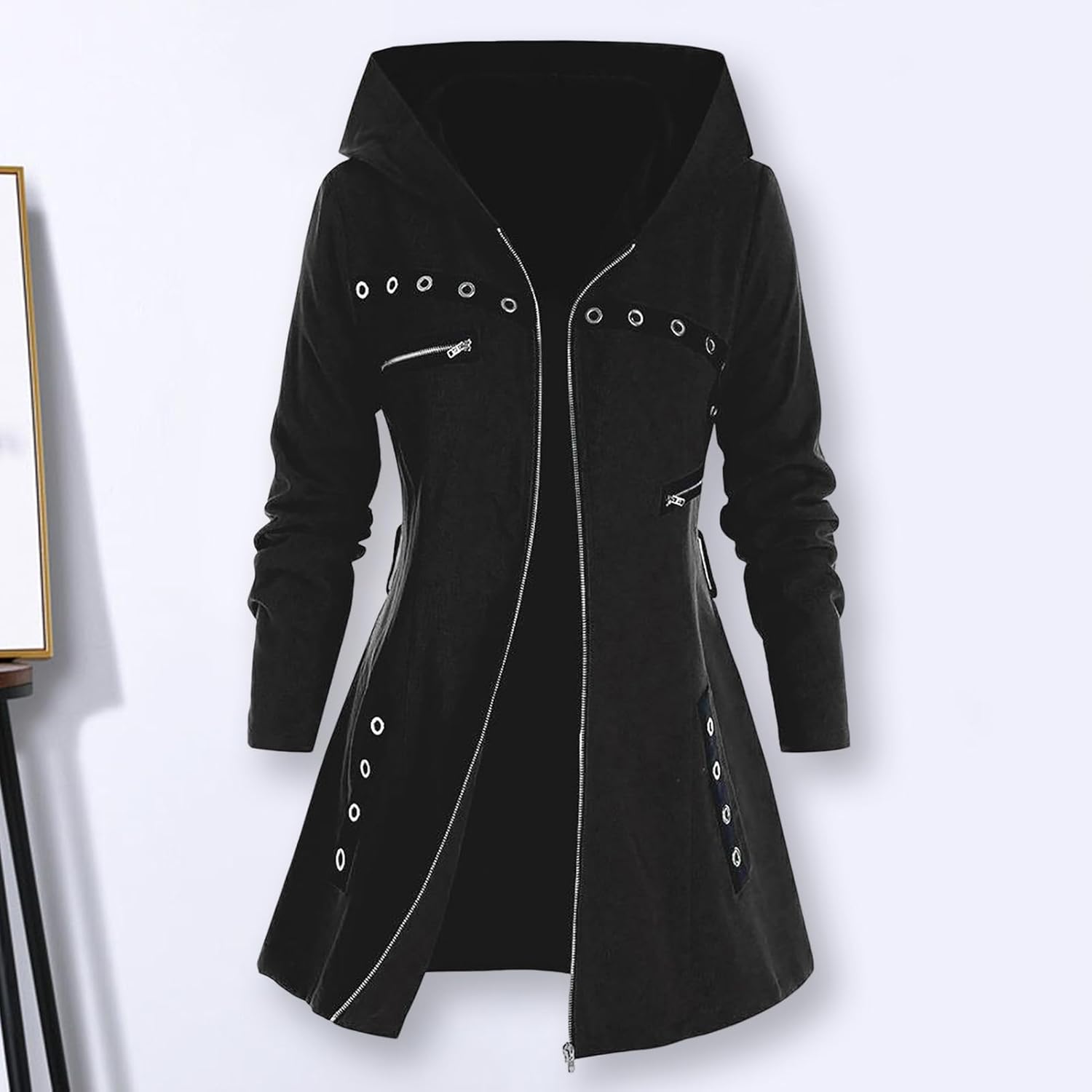 Women's long hooded hoodies