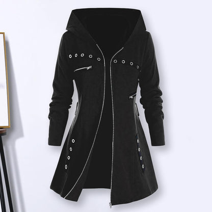 Women's long hooded hoodies