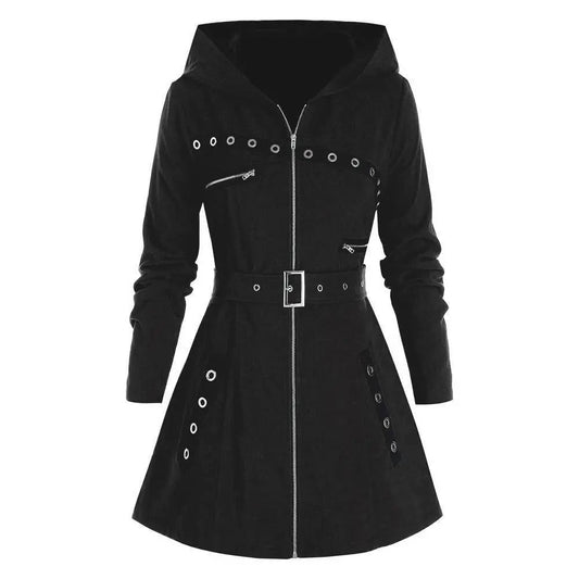 Women's long hooded hoodies