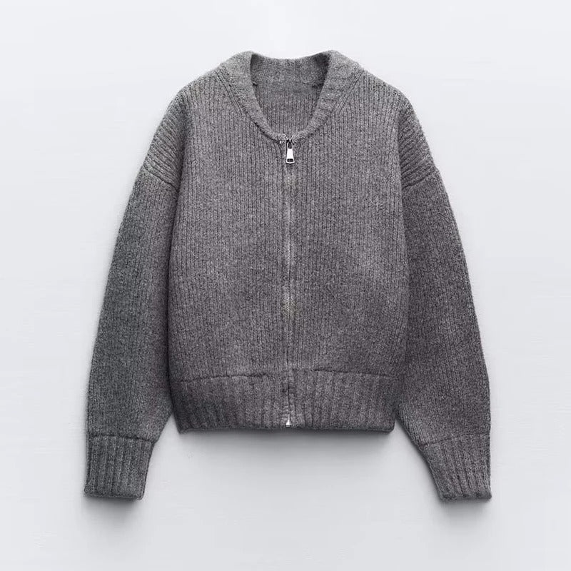 Women's long-sleeved zip-up jumper