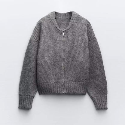 Women's long-sleeved zip-up jumper