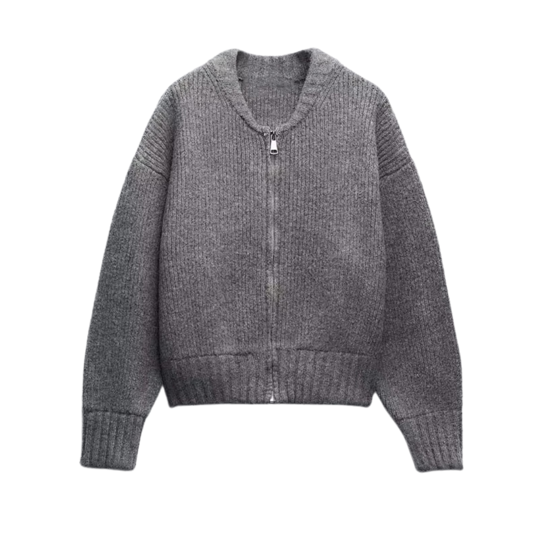 Women's long-sleeved zip-up jumper
