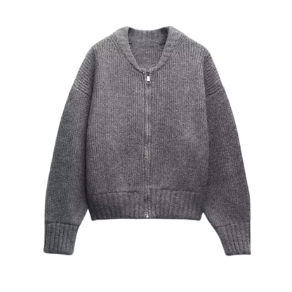 Women's long-sleeved zip-up jumper