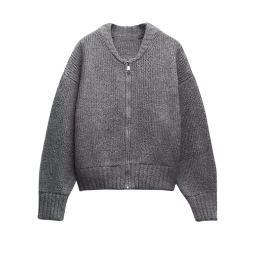 Women's long-sleeved zip-up jumper