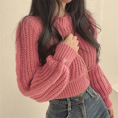 Women's loose vintage knitted style jumper