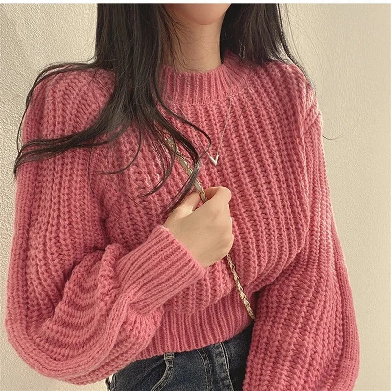 Women's loose vintage knitted style jumper