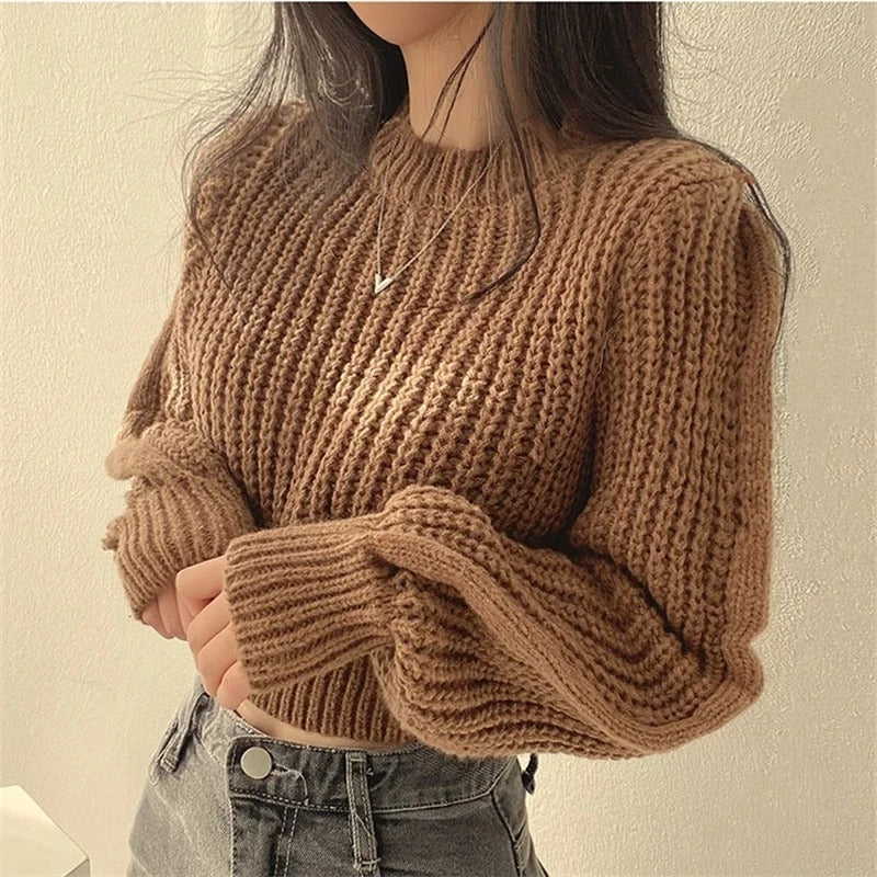 Women's loose vintage knitted style jumper