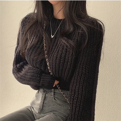 Women's loose vintage knitted style jumper