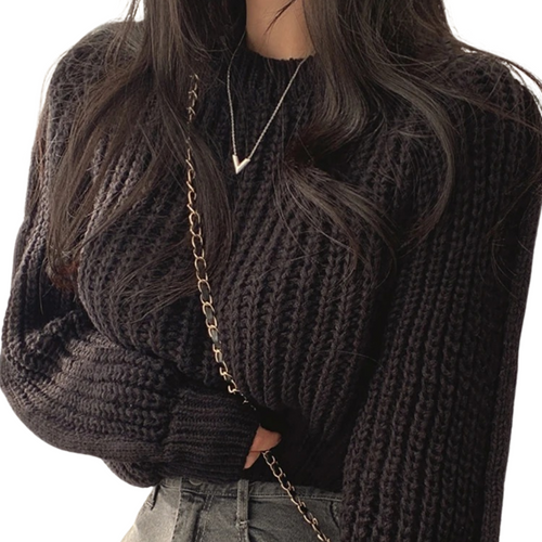 Women's loose vintage knitted style jumper