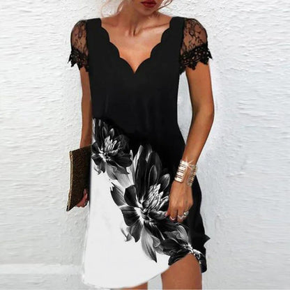 Women's midi dress V-Ausschnitt Modern Design