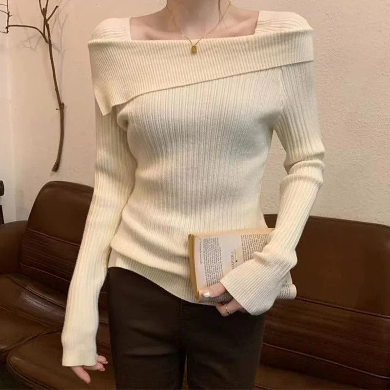 Women's off-shoulder knitted jumper