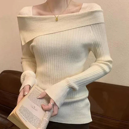 Women's off-shoulder knitted jumper