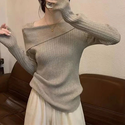 Women's off-shoulder knitted jumper
