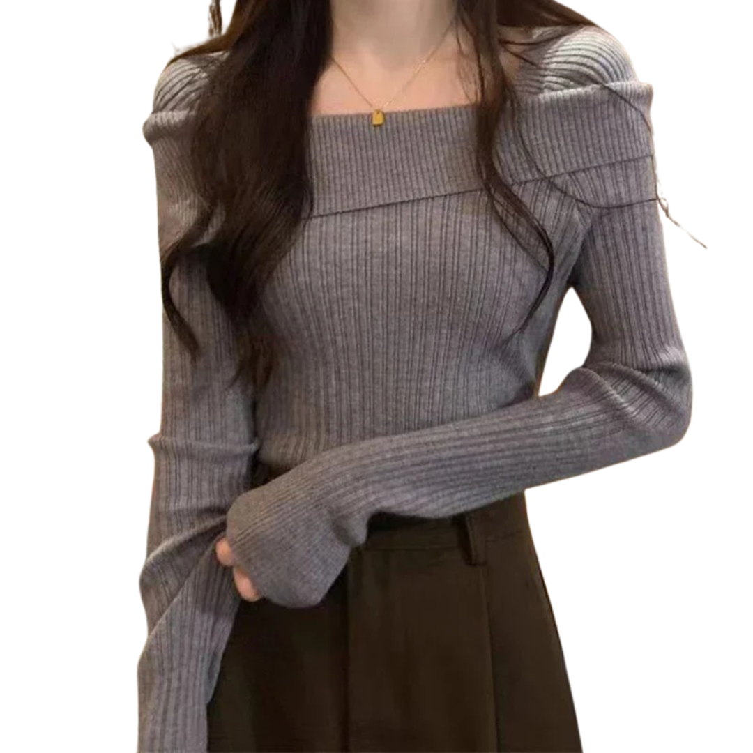 Women's off-shoulder knitted jumper