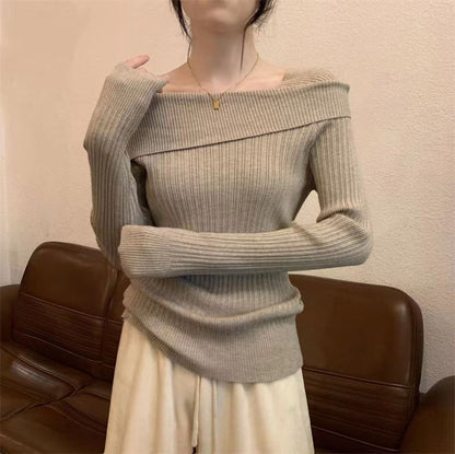 Women's off-shoulder knitted jumper