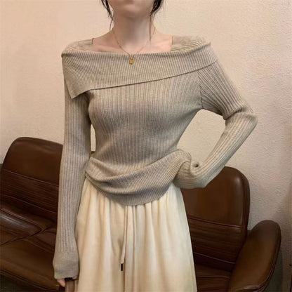 Women's off-shoulder knitted jumper