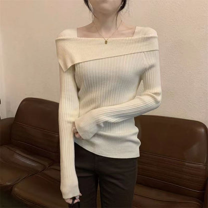 Women's off-shoulder knitted jumper