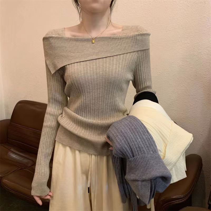 Women's off-shoulder knitted jumper