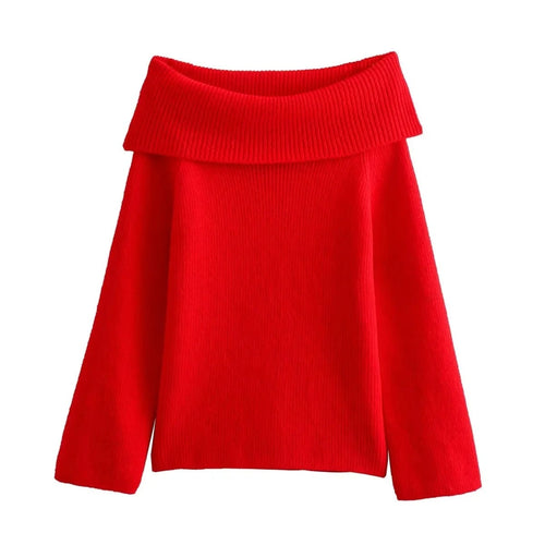 Women's off-shoulder knitted jumper