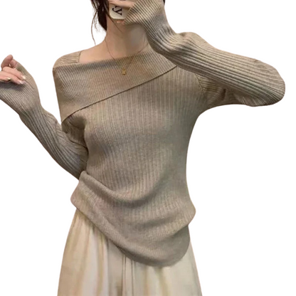 Women's off-shoulder knitted jumper