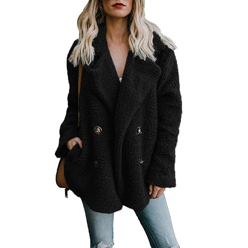 Women's oversized fluffy fleece winter coat