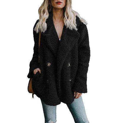 Women's oversized fluffy fleece winter coat