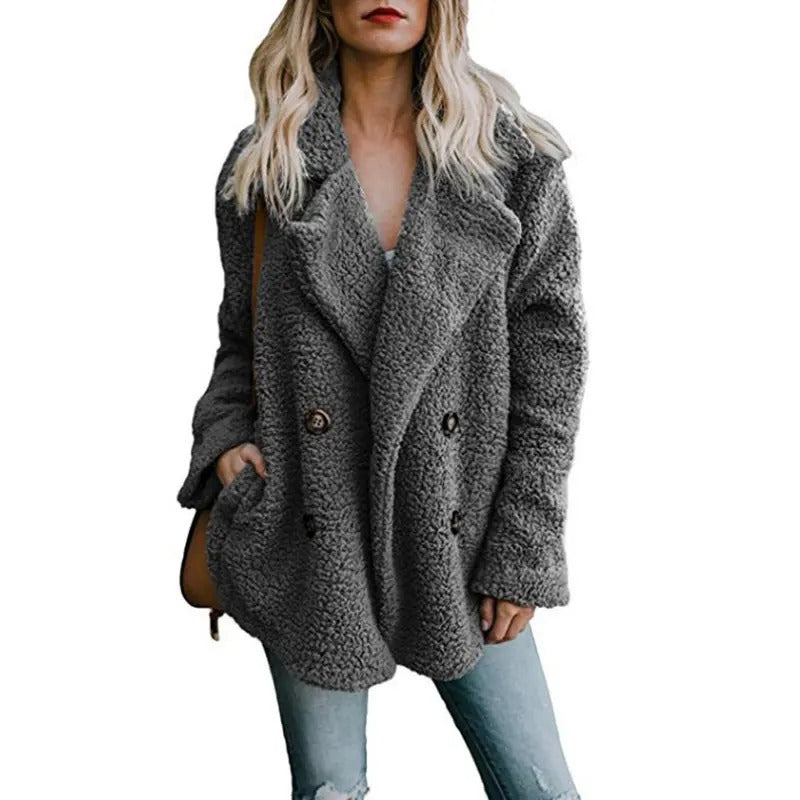 Women's oversized fluffy fleece winter coat