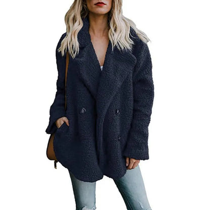 Women's oversized fluffy fleece winter coat