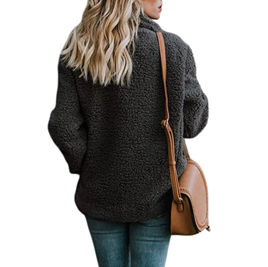 Women's oversized fluffy fleece winter coat