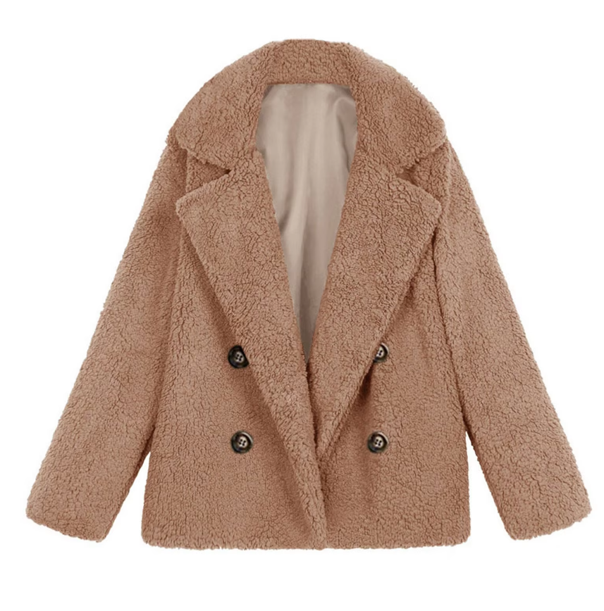 Women's oversized fluffy fleece winter coat