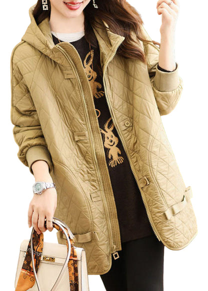Women's quilted jacket with hood and zip