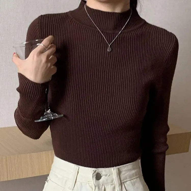 Women's round neck knitted pullover