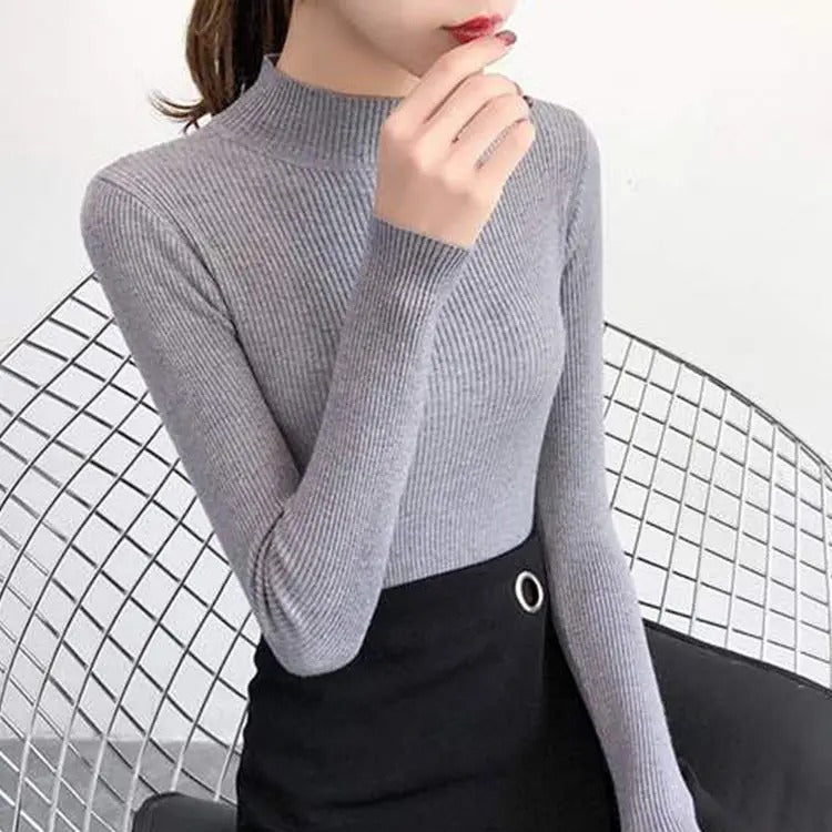 Women's round neck knitted pullover