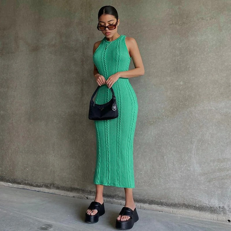 Women's sleeveless crochet bodycon
