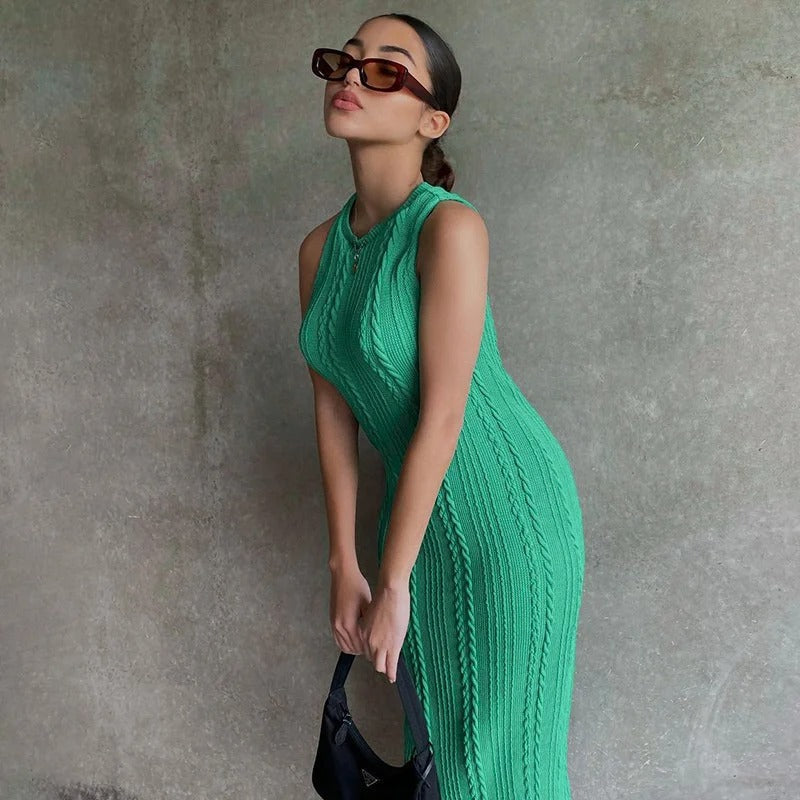 Women's sleeveless crochet bodycon