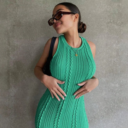 Women's sleeveless crochet bodycon