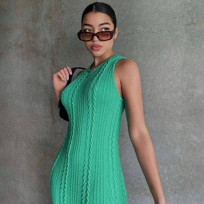 Women's sleeveless crochet bodycon