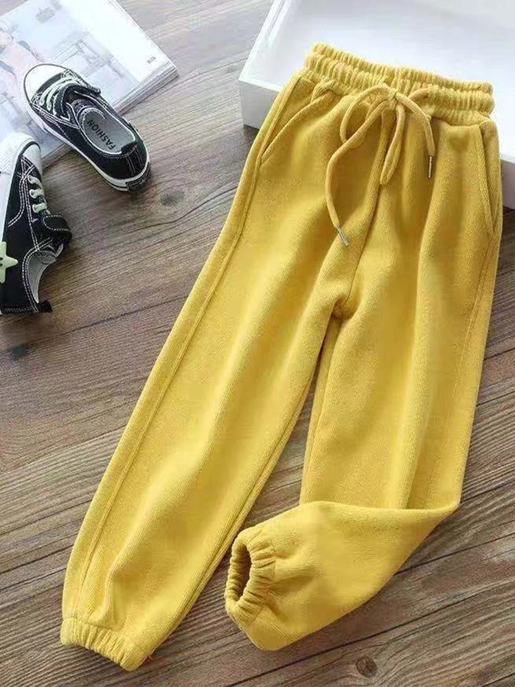 Women's thick fleece-lined trousers