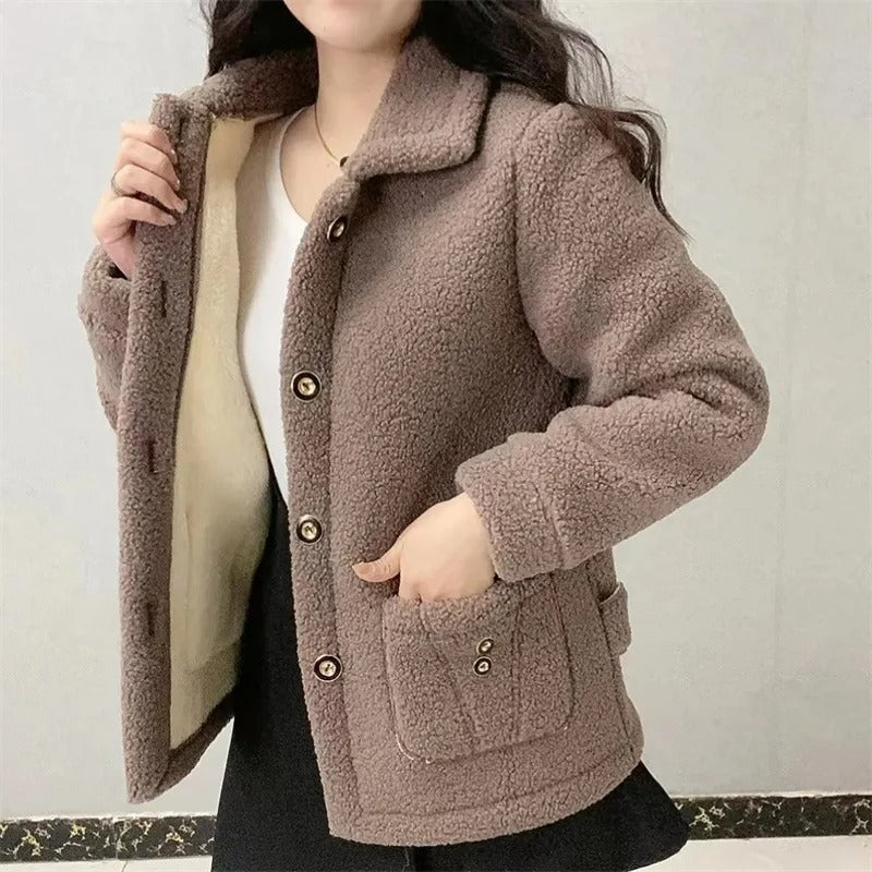 Women's thick winter fleece jacket