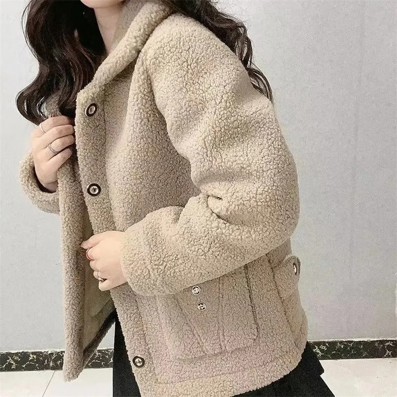 Women's thick winter fleece jacket