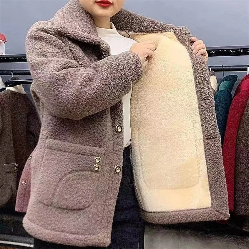 Women's thick winter fleece jacket