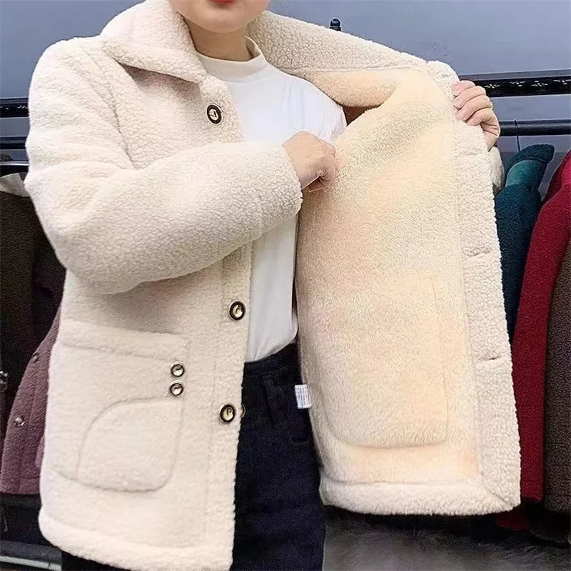 Women's thick winter fleece jacket
