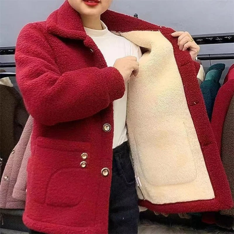 Women's thick winter fleece jacket