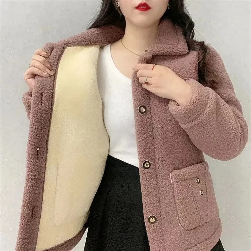 Women's thick winter fleece jacket