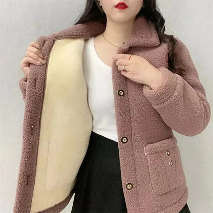 Women's thick winter fleece jacket