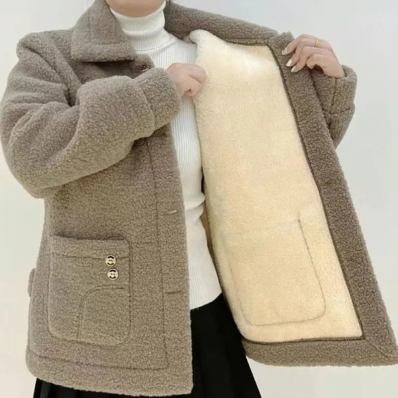 Women's thick winter fleece jacket