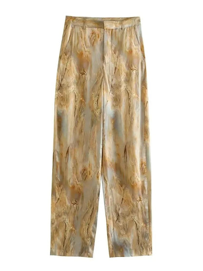 Women's vintage printed trousers