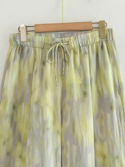 Women's vintage printed trousers
