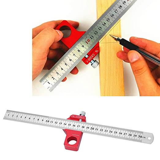 Woodworking adjustable edge ruler